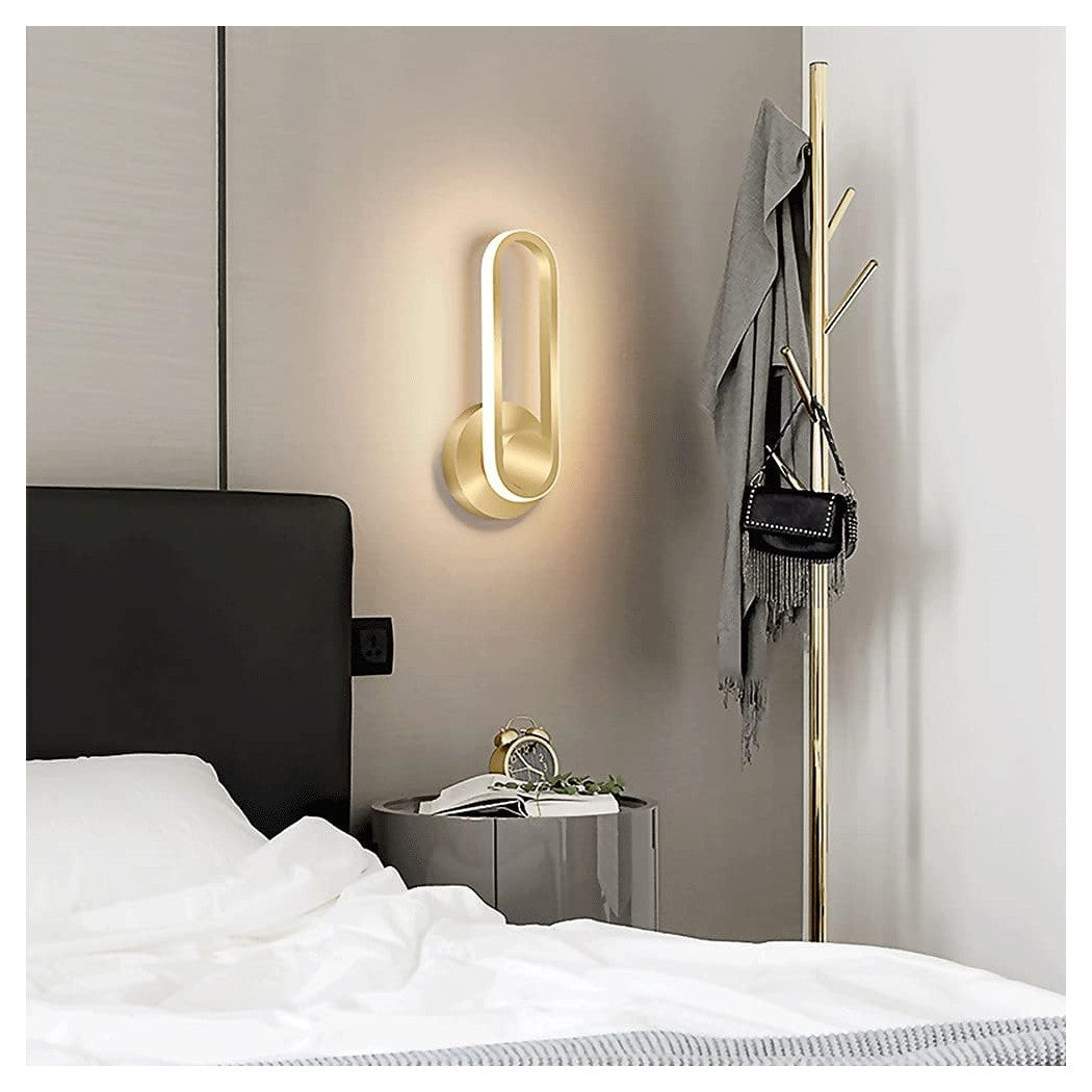 Trade Shop - Applique Da Parete Led 13 W Ovale Verticale Orientabile Oro Luce Naturale 50346         