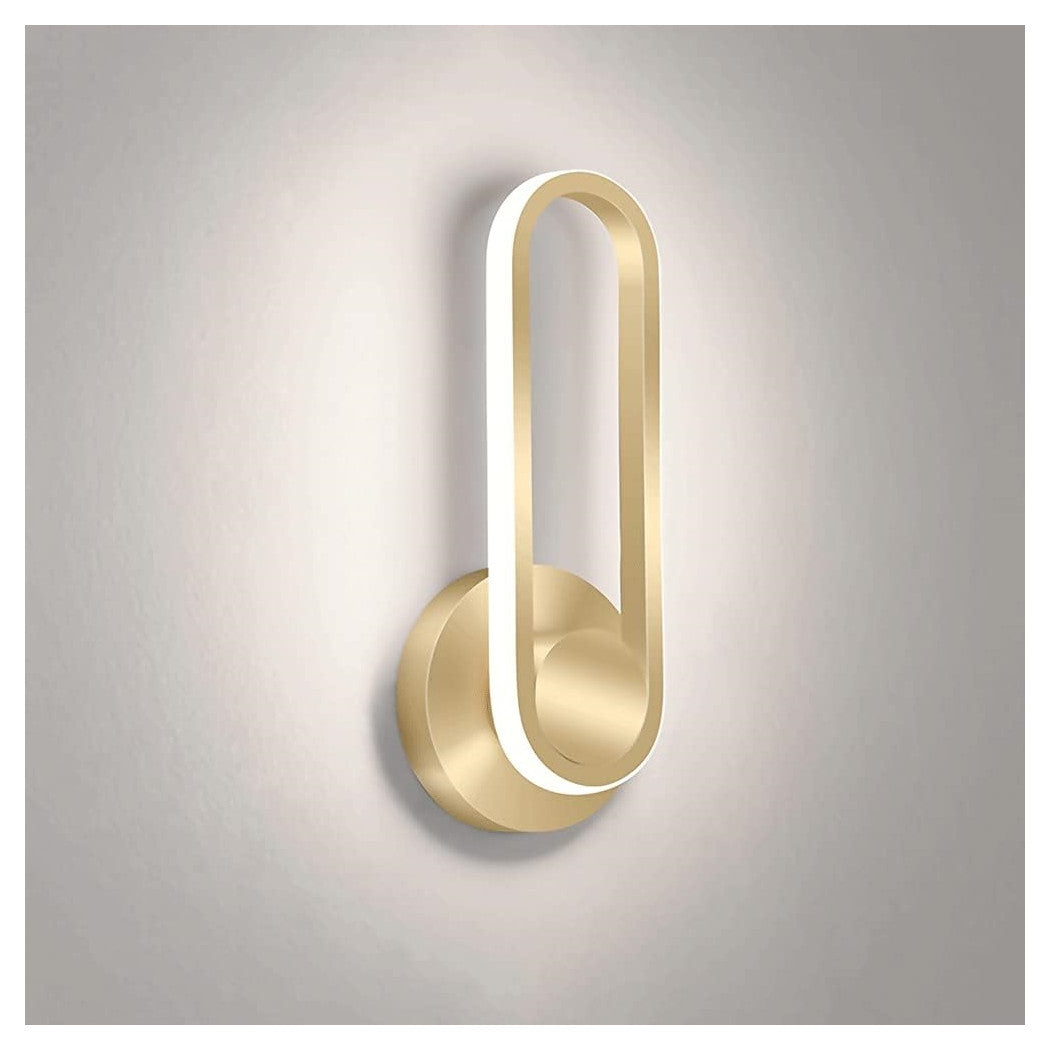 Trade Shop - Applique Da Parete Led 13 W Ovale Verticale Orientabile Oro Luce Naturale 50346         