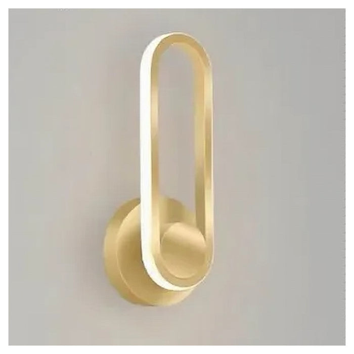 Trade Shop - Applique Da Parete Led 13 W Ovale Verticale Orientabile Oro Luce Naturale 50346         