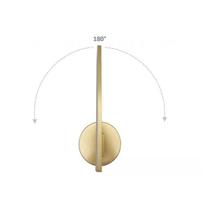 Trade Shop - Applique Da Parete Led 13 Watt Lineare Orientabile Oro Lampada Luce Fredda 50391         
