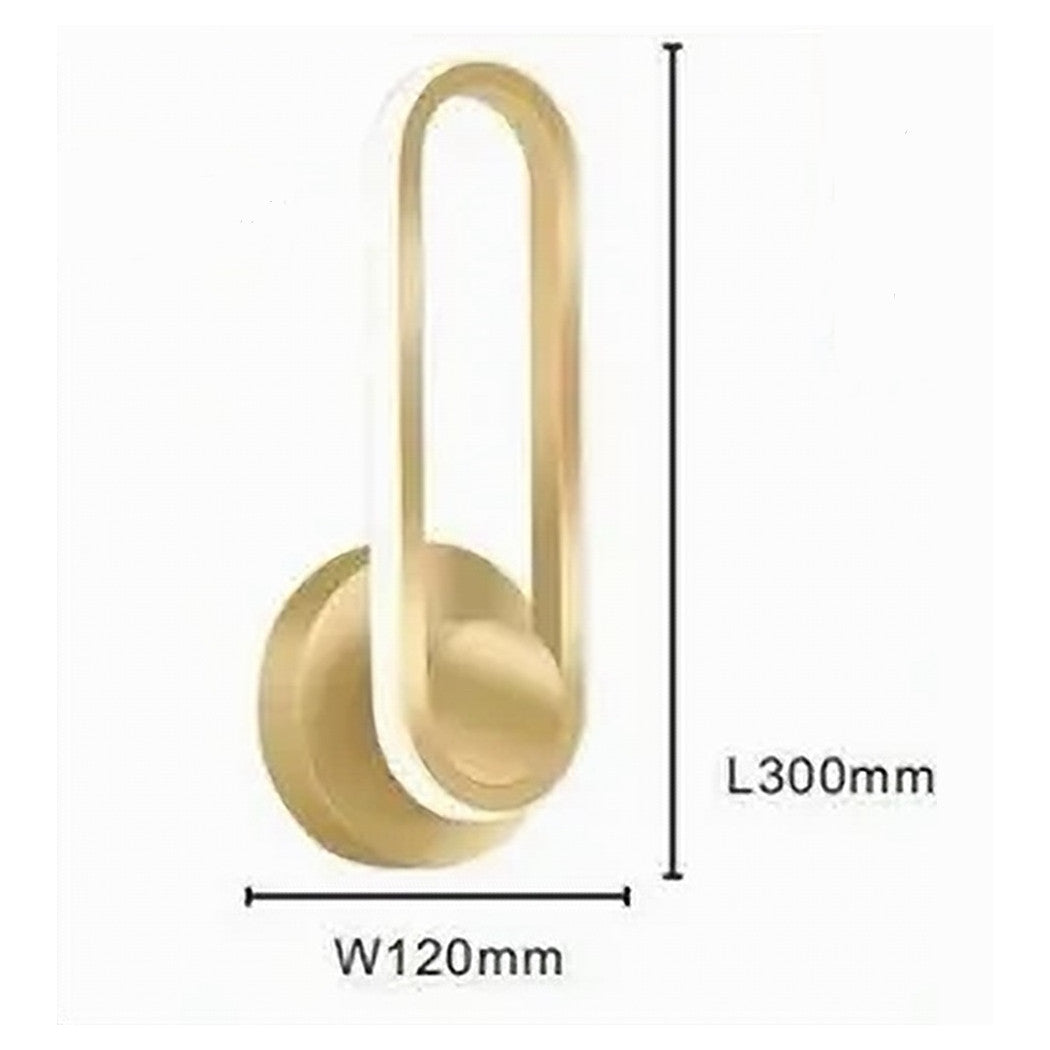 Trade Shop - Applique Da Parete Led 13 Watt Ovale Verticale Orientabile Oro Luce Fredda 50353         