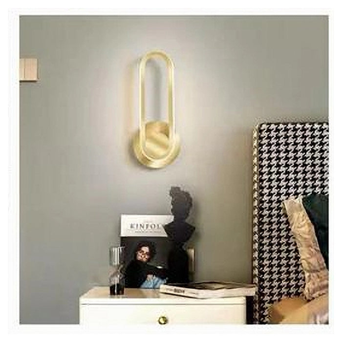 Trade Shop - Applique Da Parete Led 13 Watt Ovale Verticale Orientabile Oro Luce Fredda 50353         