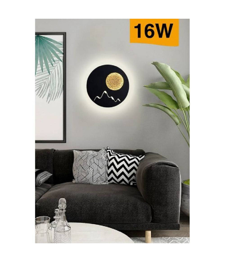 Applique Da Parete Led 16w Moderno Retroilluminato Tondo 3 Tonalità  Luce E48-n3c         