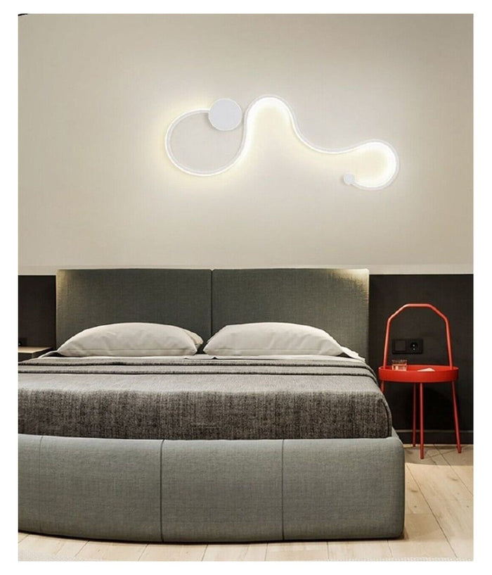 Applique Da Parete Led 20watt Ondulato Moderno Lampada 3 Modalità  Di Luce E12-3c         