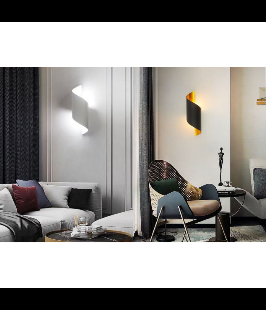 Applique Da Parete Led Attacco G9 Doppia Luce Lampada Design Moderno Spirale E53         