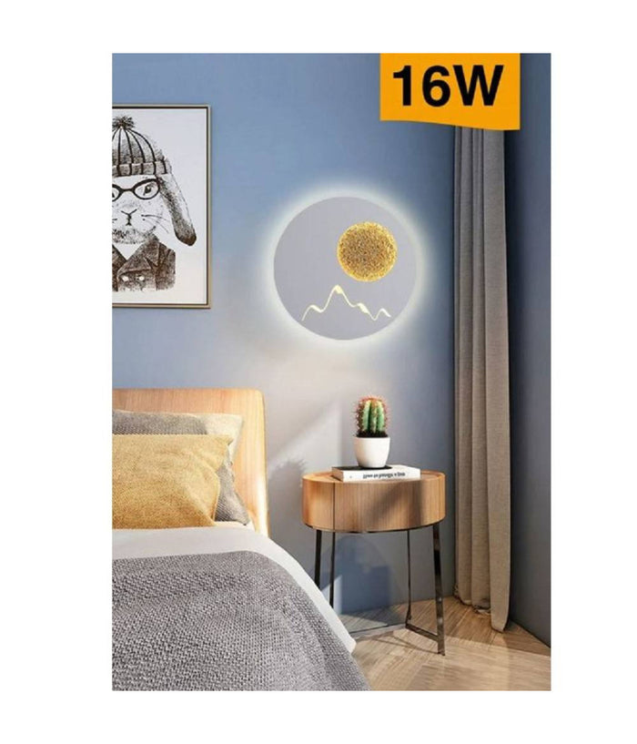 Applique Da Parete Led Moderna Retroilluminato Tondo 16w 3 Tonalità  Luce E48-b3c         