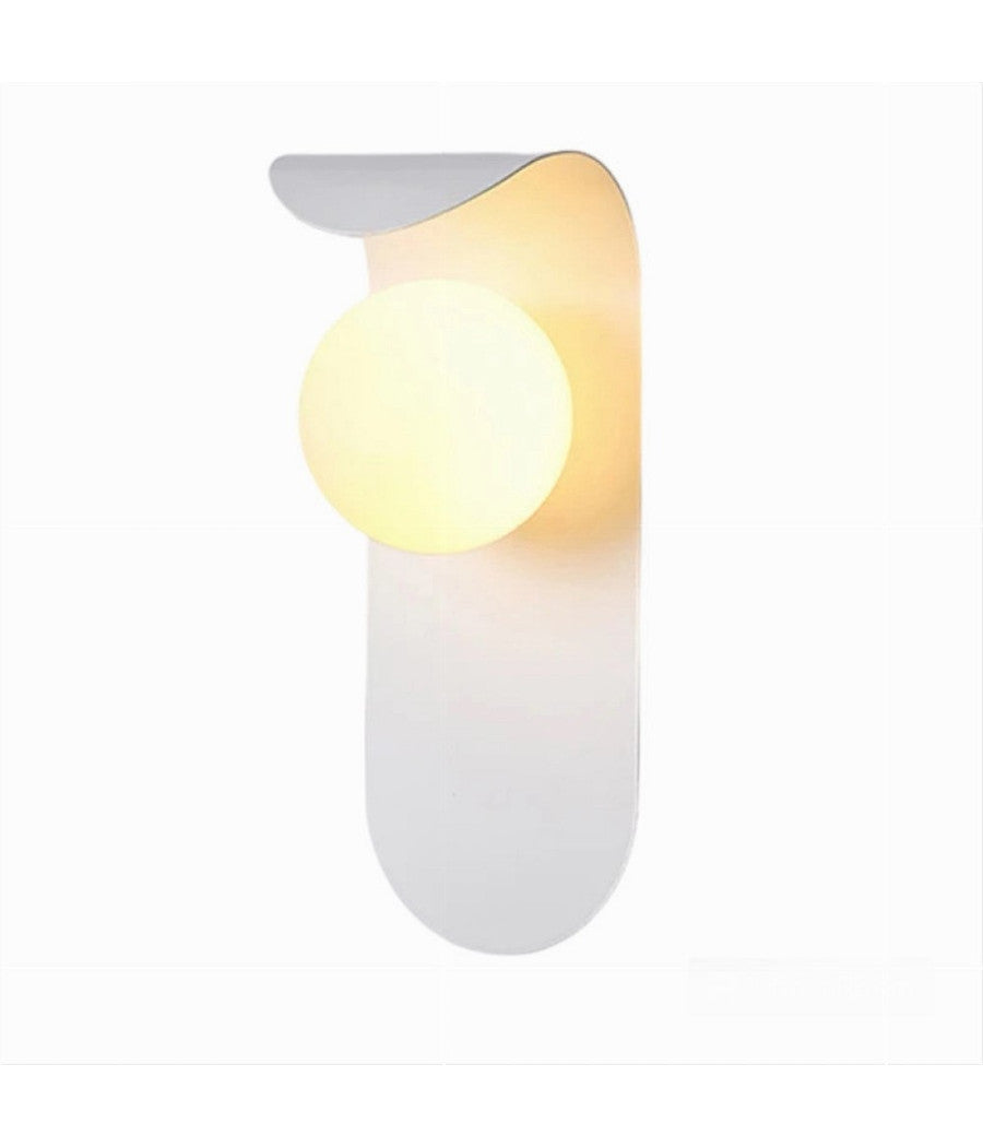 Applique Da Parete Moderno Lampada Decorativa In Metallo Con Sfera Vetro G9 Aq46         
