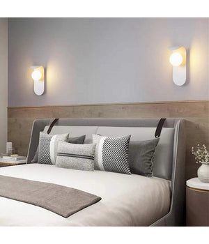 Applique Da Parete Moderno Lampada Decorativa In Metallo Con Sfera Vetro G9 Aq46         