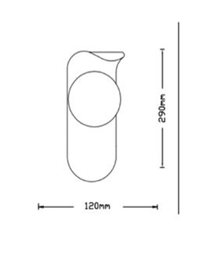 Applique Da Parete Moderno Lampada Decorativa In Metallo Con Sfera Vetro G9 Aq46         