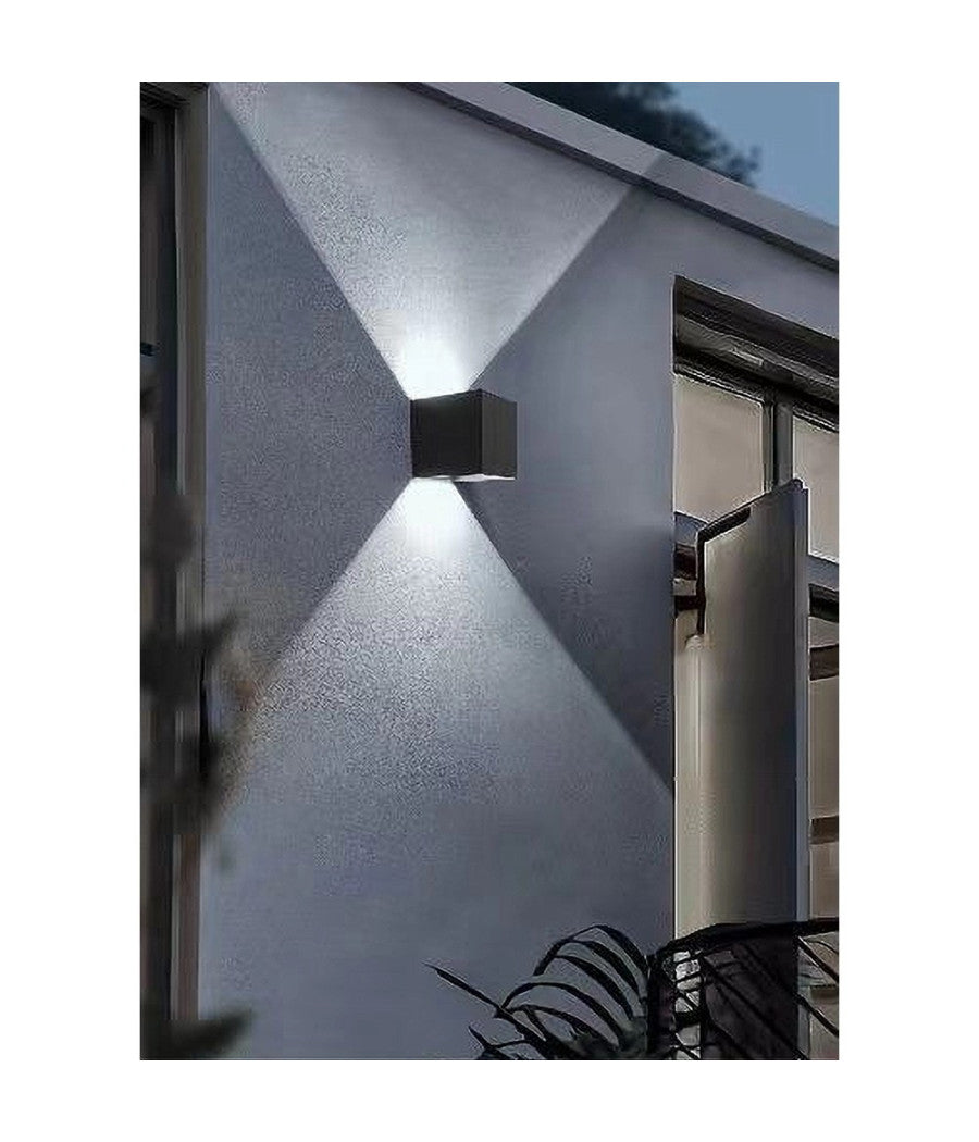 Applique Da Parete Nero 22 Watt Per Esterno Doppia Emissione Luminosa Ip65 Es66  -bianco Freddo      -
