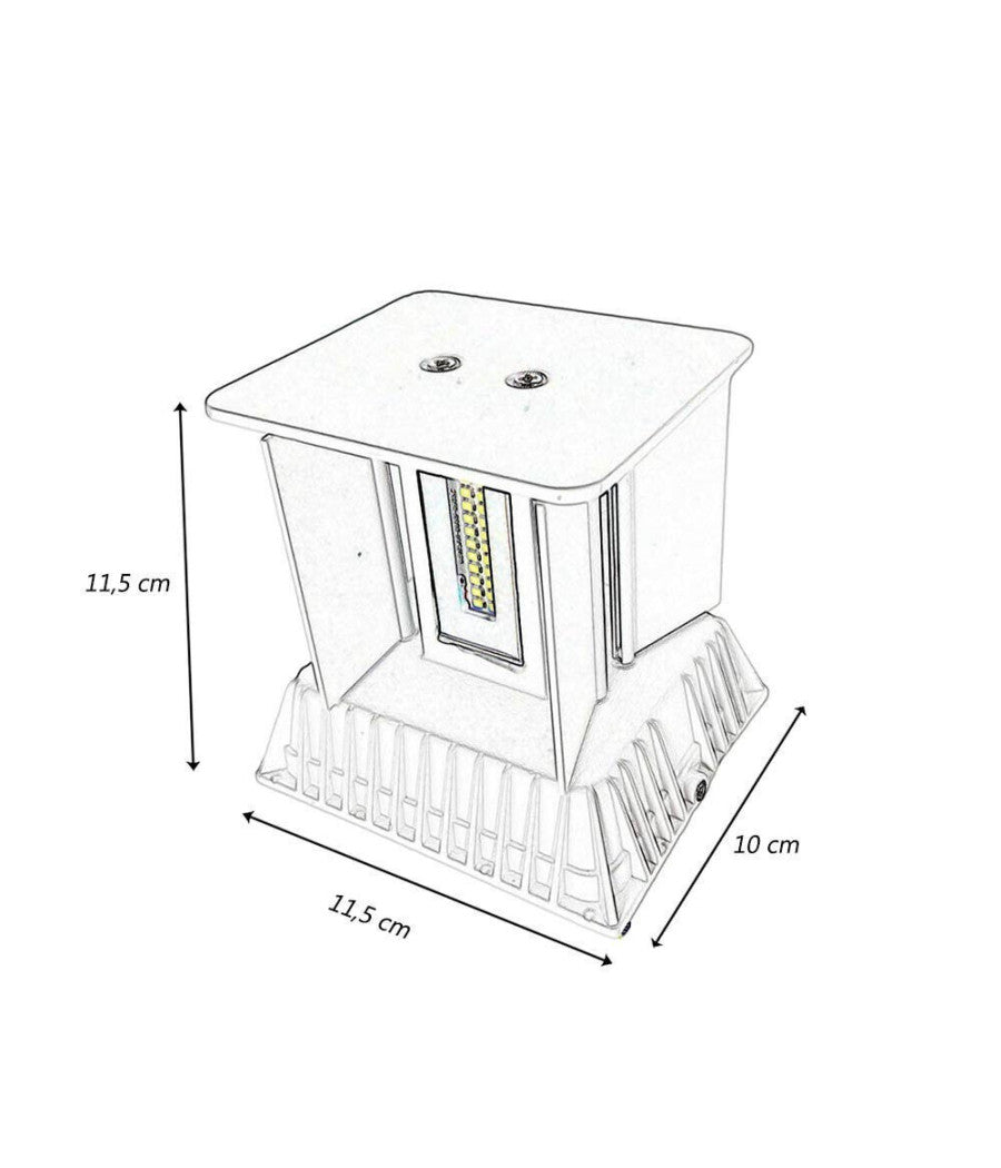 Applique Da Parete Nero 22 Watt Per Esterno Doppia Emissione Luminosa Ip65 Es66         