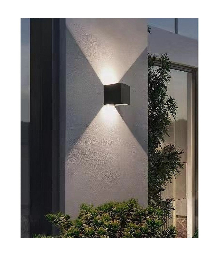 Applique Da Parete Nero 22 Watt Per Esterno Doppia Emissione Luminosa Ip65 Es66         