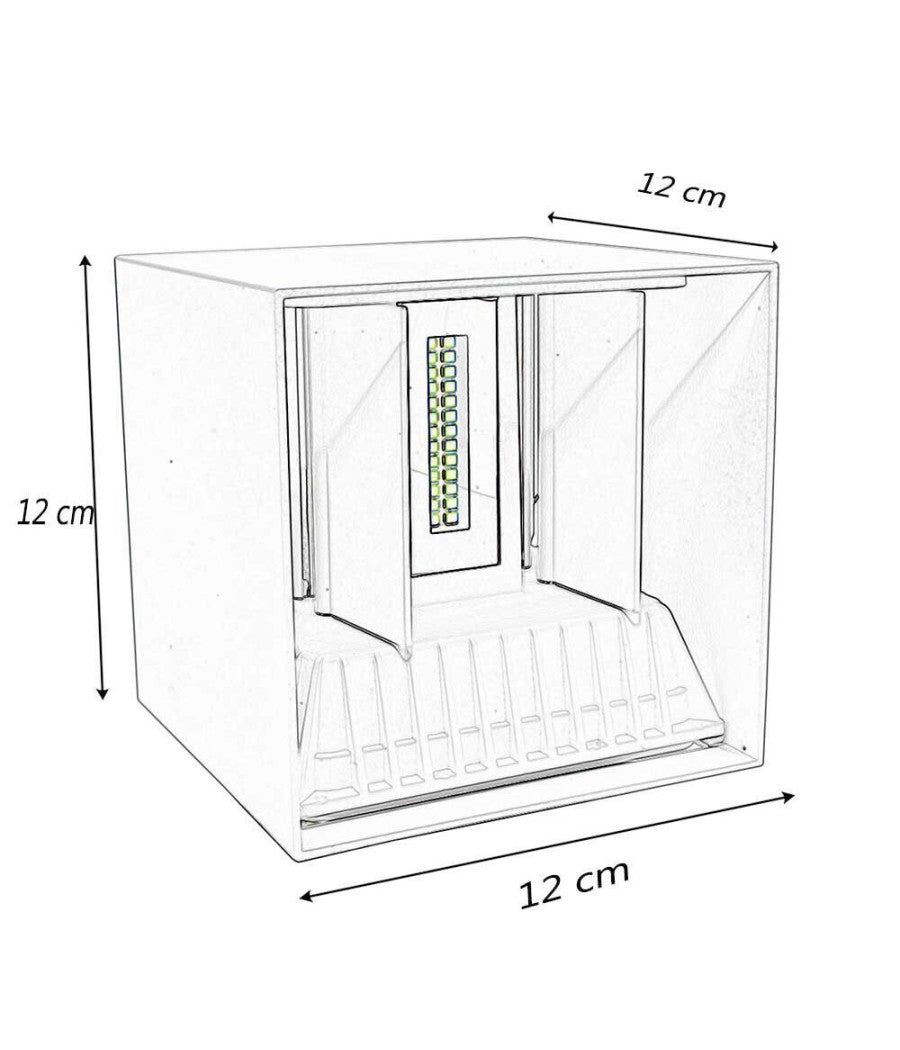 Applique Da Parete Nero 22 Watt Per Esterno Doppia Emissione Luminosa Ip65 Es66         