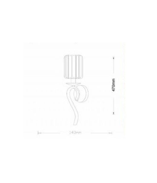 Applique Da Parete Nero Attacco E14 Lampada Muro Paralume In Vetro Metallo E36-1         