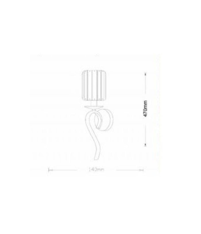 Applique Da Parete Nero Attacco E14 Lampada Muro Paralume In Vetro Metallo E36-1         