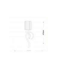 Applique Da Parete Nero Attacco E14 Lampada Muro Paralume In Vetro Metallo E36-1         