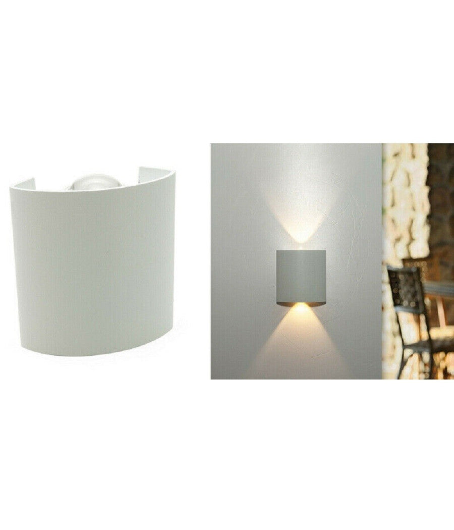 Trade Shop - Applique Da Parete Ovale Led Cob Esterno 3w Doppia Emissione Lampada Ip65 Es48 -
