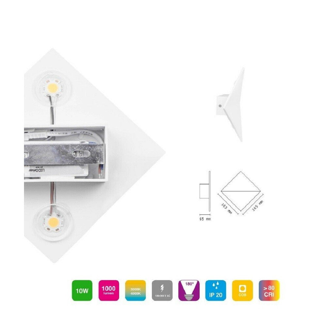 Trade Shop - Applique Da Parete Per Interni Con Led A Luce Bianca Naturale 4000k In Alluminio -