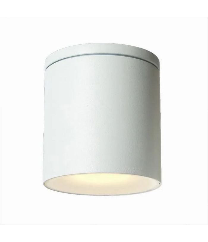 Trade Shop - Applique Da Soffitto A Cilindro Esterno Moderno Lampada Plafoniera Gu10 Ip54 H94 - Bianco