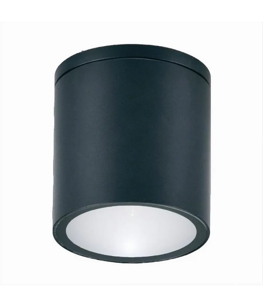 Trade Shop - Applique Da Soffitto A Cilindro Esterno Moderno Lampada Plafoniera Gu10 Ip54 H94 - Nero