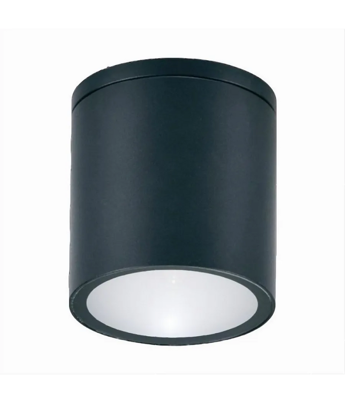 Trade Shop - Applique Da Soffitto A Cilindro Esterno Moderno Lampada Plafoniera Gu10 Ip54 H94 - Nero