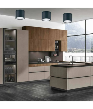 Trade Shop - Applique Da Soffitto A Cilindro Esterno Moderno Lampada Plafoniera Gu10 Ip54 H94 - Nero