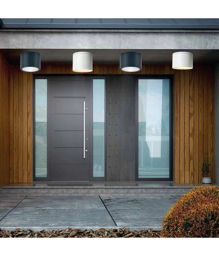 Applique Da Soffitto A Cilindro Esterno Moderno Lampada Plafoniera Gu10 Ip54 H94         