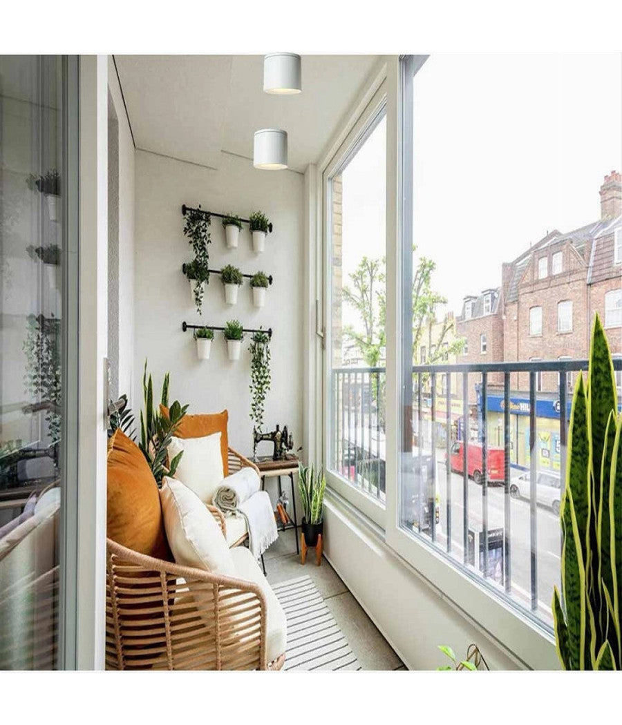 Applique Da Soffitto A Cilindro Esterno Moderno Lampada Plafoniera Gu10 Ip54 H94         