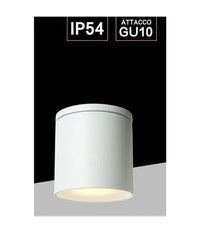 Applique Da Soffitto A Cilindro Esterno Moderno Lampada Plafoniera Gu10 Ip54 H94         