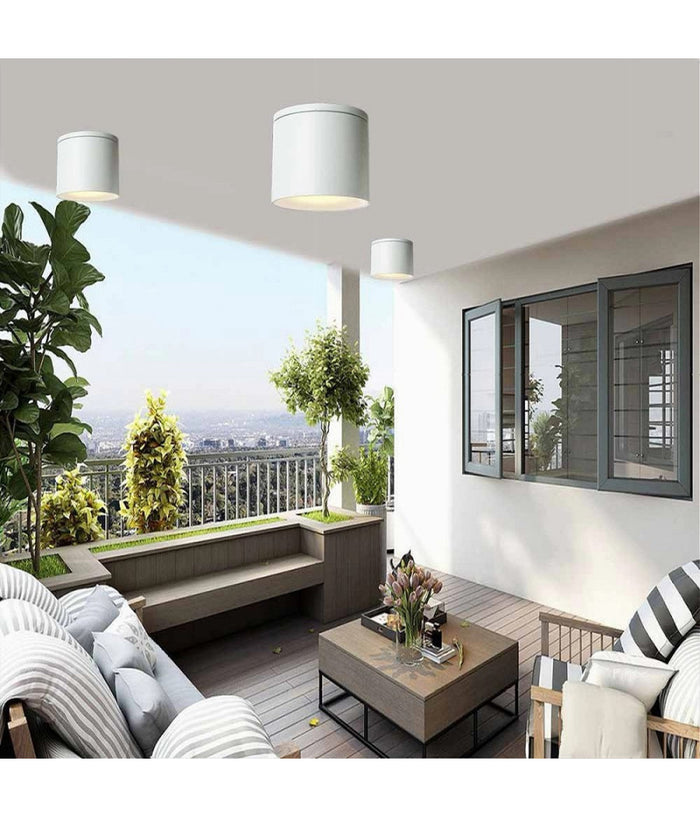 Applique Da Soffitto A Cilindro Esterno Moderno Lampada Plafoniera Gu10 Ip54 H94         