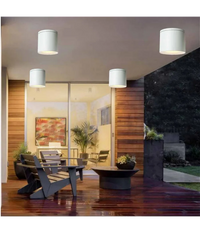 Trade Shop - Applique Da Soffitto A Cilindro Esterno Moderno Lampada Plafoniera Gu10 Ip54 H94 - Bianco