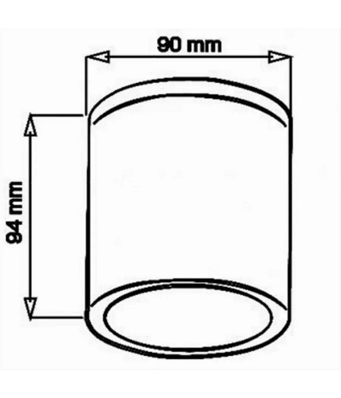 Trade Shop - Applique Da Soffitto A Cilindro Esterno Moderno Lampada Plafoniera Gu10 Ip54 H94 - Bianco