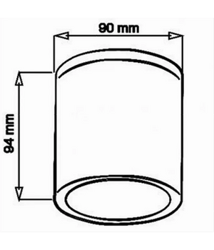 Trade Shop - Applique Da Soffitto A Cilindro Esterno Moderno Lampada Plafoniera Gu10 Ip54 H94 - Nero