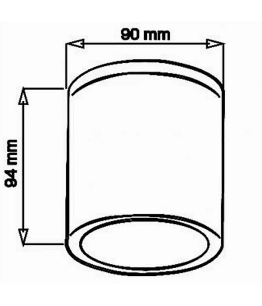 Trade Shop - Applique Da Soffitto A Cilindro Esterno Moderno Lampada Plafoniera Gu10 Ip54 H94 - Nero