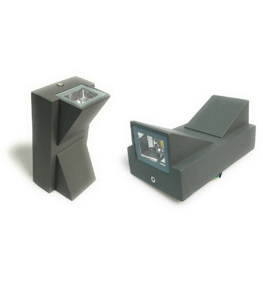 Applique Doppia Emissione 10 W Per Esterno Grigio Luce Fredda Calda Ip65 Es04         
