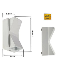 Applique Doppia Emissione 10 W Per Esterno Luce Fredda Calda Ip65 Es04 Bianca  -bianco Caldo      -