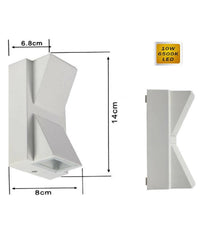 Applique Doppia Emissione 10 W Per Esterno Luce Fredda Calda Ip65 Es04 Bianca         