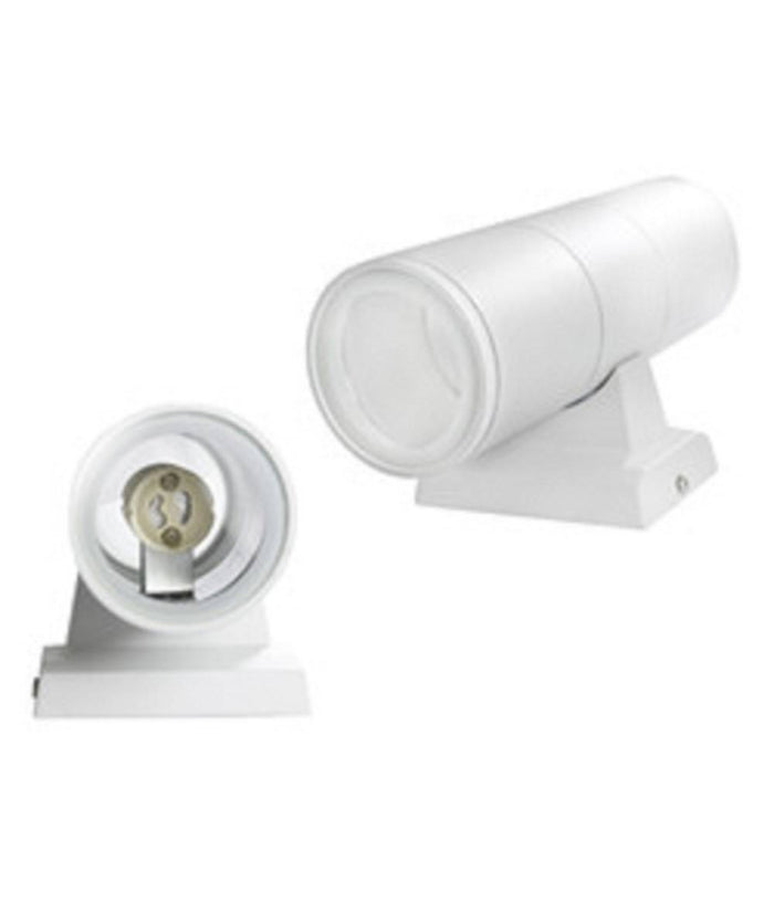 Applique Doppia Emissione A Parete Giardino Esterno Ip55 Portalampada Gu10 Es01  Bianco       