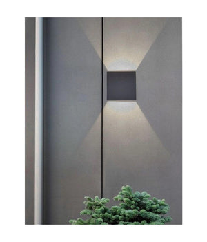 Applique Doppia Emissione Led Cob 12 W Esterno Luce 4000k 3000k 6500k Es46 Nero         