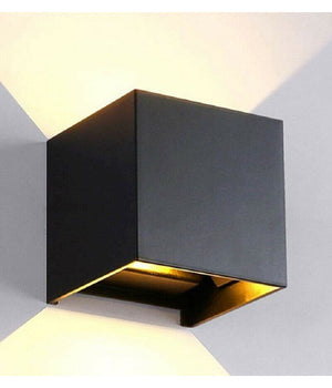 Applique Doppia Emissione Led Cob 12 W Esterno Luce 4000k 3000k 6500k Es46 Nero         