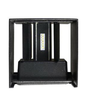 Applique Doppia Emissione Led Cob 12 W Esterno Luce 4000k 3000k 6500k Es46 Nero         