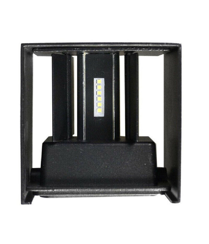 Applique Doppia Emissione Led Cob 12 W Esterno Luce 4000k 3000k 6500k Es46 Nero         