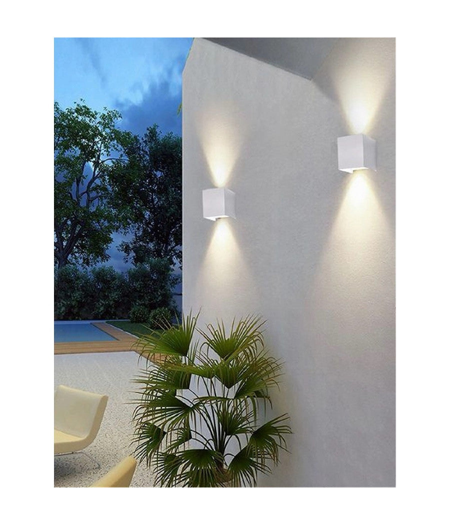 Applique Doppia Emissione Led Cob 12w Esterno Bianco Luce 4000k 3000k 6500k Es46  -bianco Naturale      -