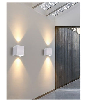 Applique Doppia Emissione Led Cob 12w Esterno Bianco Luce 4000k 3000k 6500k Es46  -bianco Caldo      -