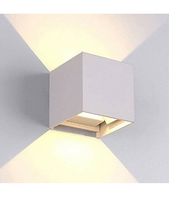 Applique Doppia Emissione Led Cob 12w Esterno Bianco Luce 4000k 3000k 6500k Es46         