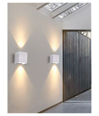 Applique Doppia Emissione Led Cob 12w Esterno Bianco Luce 4000k 3000k 6500k Es46         