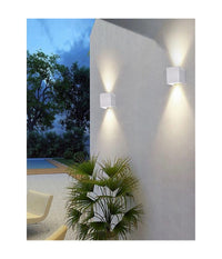 Applique Doppia Emissione Led Cob 12w Esterno Bianco Luce 4000k 3000k 6500k Es46         
