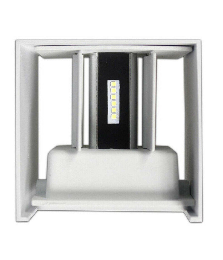 Applique Doppia Emissione Led Cob 12w Esterno Bianco Luce 4000k 3000k 6500k Es46         