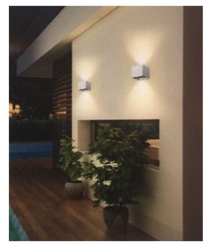 Applique Doppia Emissione Led Cob 12w Esterno Luce 4000k 3000k 6500k Grigio Es46         