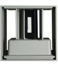 Applique Doppia Emissione Led Cob 12w Esterno Luce 4000k 3000k 6500k Grigio Es46         